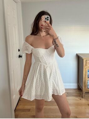 Princess Polly White Off-Shoulder Corset Mini Dress